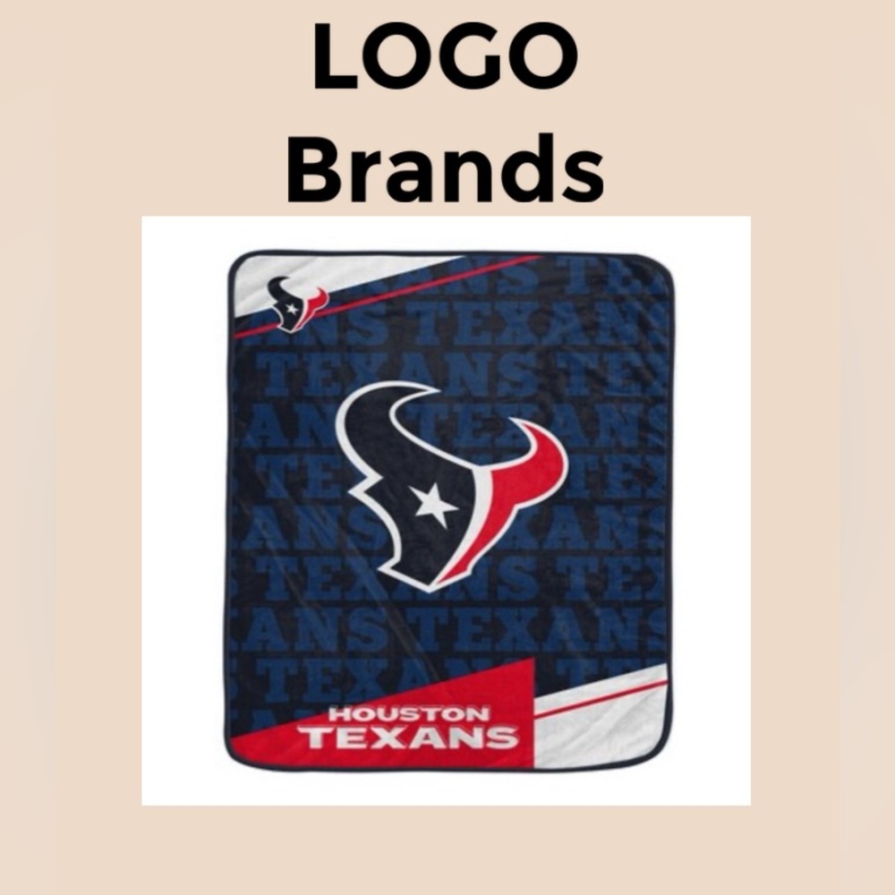 LOGO Brands Houston Texans Classic Fleece Tailgate Throw Blanket NWT